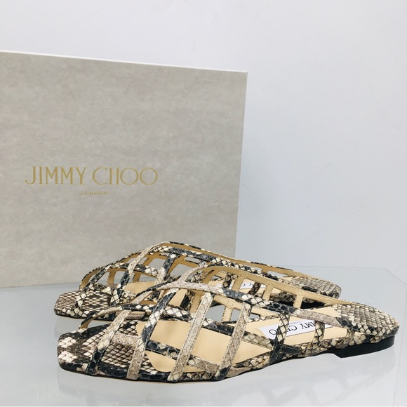 Jimmy Choo- SAI FLAT- Natural Snake Printed Leather - Picture 5 of 15
